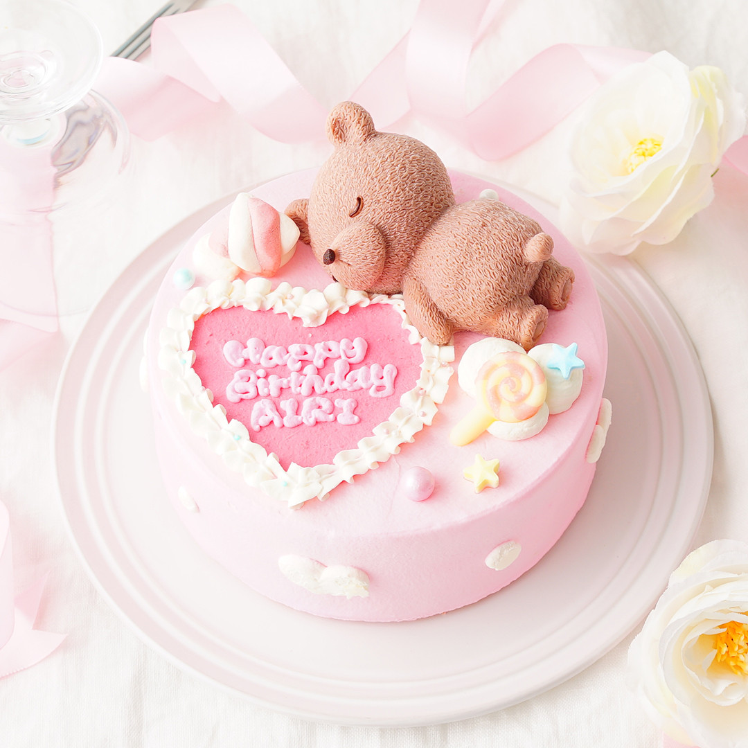 おやすみくまちゃん センイルケーキ 5号（Milkymoco） | Cake.jp