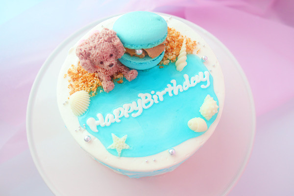 海くまちゃんのセンイルケーキ 5号（Milkymoco） | Cake.jp