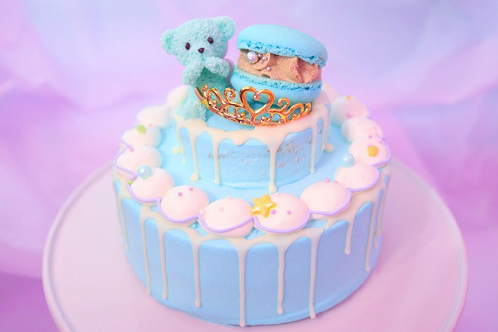 【水色】くまちゃん２段ケーキ 1
