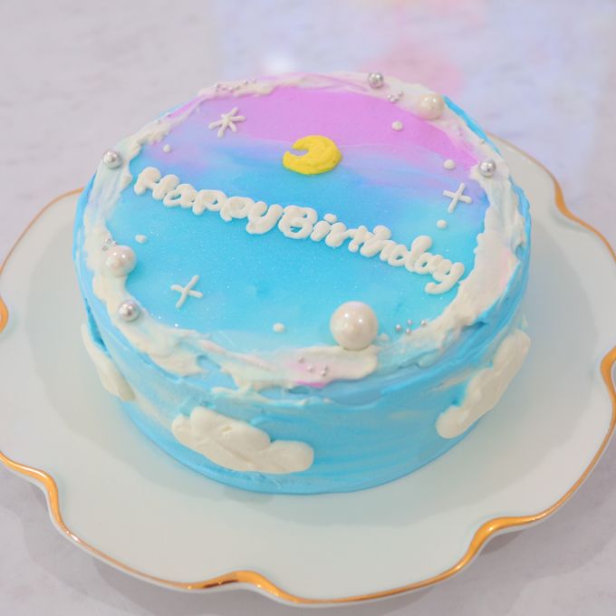 水色夜空ケーキ 韓国風ケーキ 5号 3