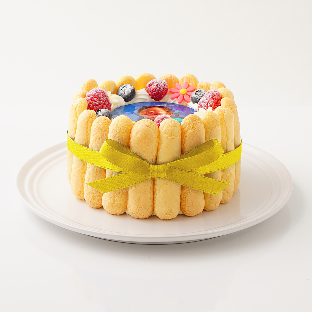 リボンは3色から選べる！】オリジナルフォトケーキ シャルロットケーキ 