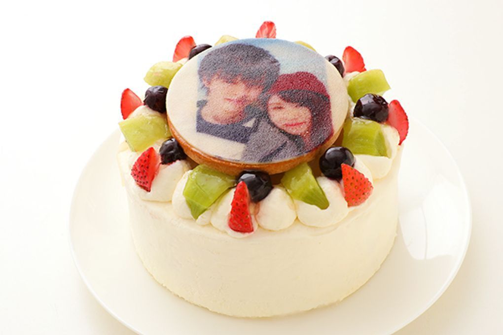 写真ケーキ 苺サンド生クリームケーキ 7号 21cm 3