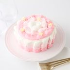 ピンクのフワモコケーキ 1