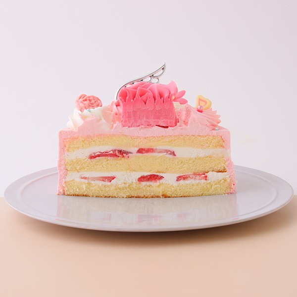 ティアラとローズのケーキ ピンクタイプ 5号 （洋菓子夢工房ル