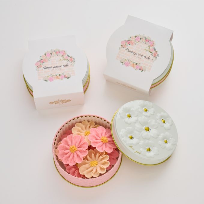 【特別ギフトに】 お花のぼうろ（コスモス）＜3缶セット＞ 【紙袋付き】お歳暮2025 4