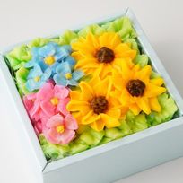 食べられるお花のボックスフラワーケーキ【ヒマワリコレクション】