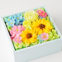 食べられるお花のボックスフラワーケーキ【ヒマワリコレクション】