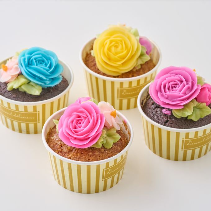 【特別ギフトに】✿食べられるお花のカップケーキ＜4個セット＞ 3