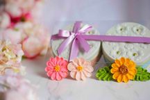 お花のぼうろ『コスモス＆ヒマワリ2缶セット』～専用クリアケース・リボンラッピング付き 1