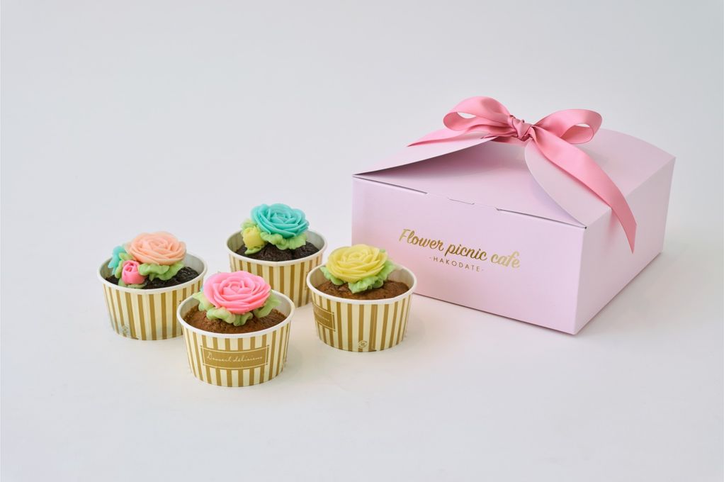 【特別ギフトに】✿食べられるお花のカップケーキ＜4個セット＞/ 2