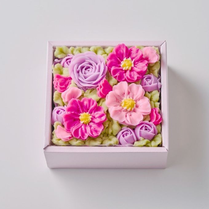 【秋限定】食べられるお花のボックスフラワーケーキ/360g（コスモスコレクション） 2