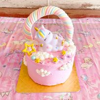 ベビたんユニコーンケーキ☆レインボーマシュマロ付き♪