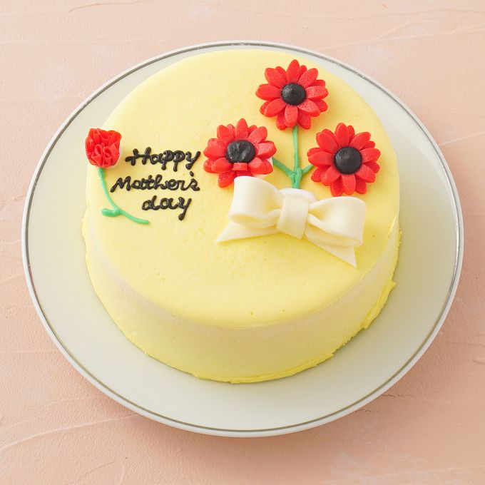 想いを伝える花言葉センイルケーキ(イエロー) 赤いガーベラ 「希望・前向き・幸せな家庭」  3