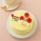 想いを伝える花言葉センイルケーキ(イエロー) 赤いガーベラ 「希望・前向き・幸せな家庭」  1
