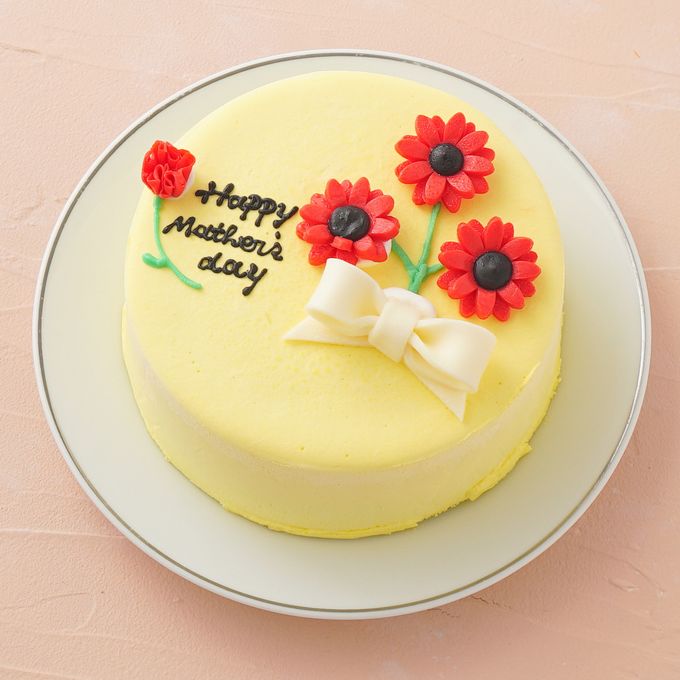 想いを伝える花言葉センイルケーキ(イエロー) 赤いガーベラ 「希望・前向き・幸せな家庭」  2