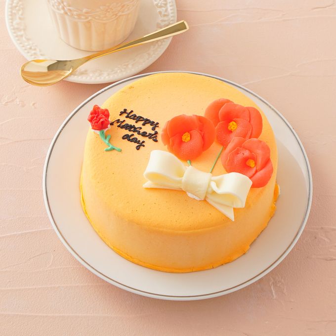 想いを伝える花言葉センイルケーキ(オレンジ)  赤いポピー 「感謝・幸せな家庭・陽気で優しい」  1