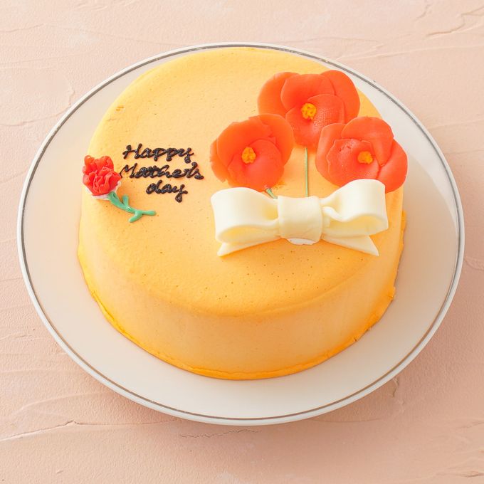想いを伝える花言葉センイルケーキ(オレンジ)  赤いポピー 「感謝・幸せな家庭・陽気で優しい」  3