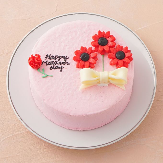想いを伝える花言葉センイルケーキ(ピンク) 赤いガーベラ 「希望・前向き・幸せな家庭」 母の日2024 3