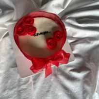 ローズカラーが選べる！リボンラッピングセンイルケーキ