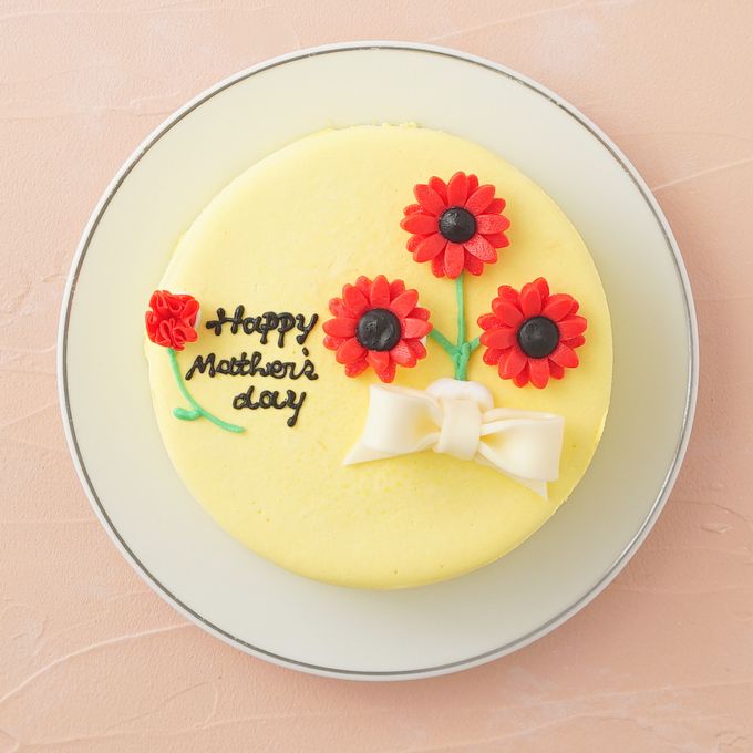 想いを伝える花言葉センイルケーキ(イエロー) 赤いガーベラ 「希望・前向き・幸せな家庭」  4