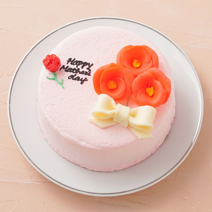 想いを伝える花言葉センイルケーキ(ピンク)  赤いポピー 「感謝・幸せな家庭・陽気で優しい」 母の日2024 2