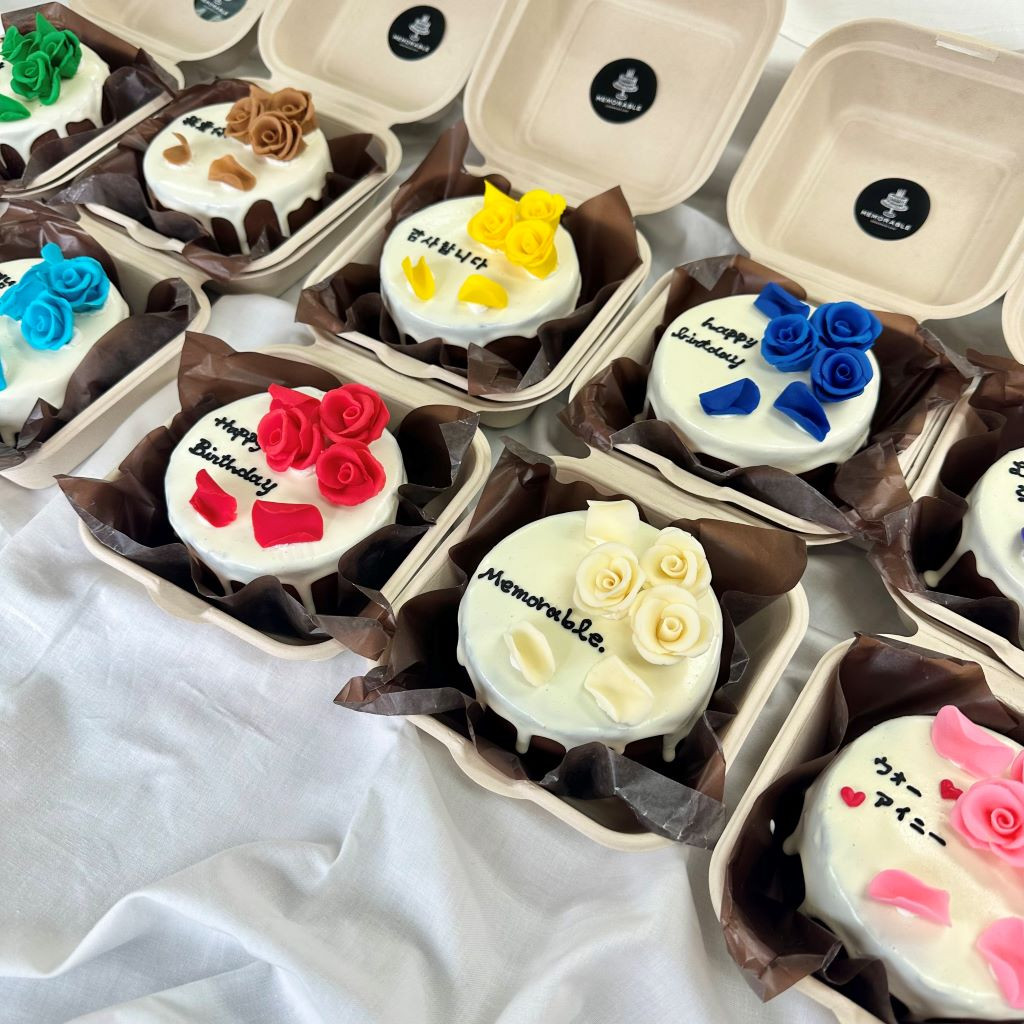 カラーをカスタムできる！ローズのドリップ2Dケーキ ランチボックス