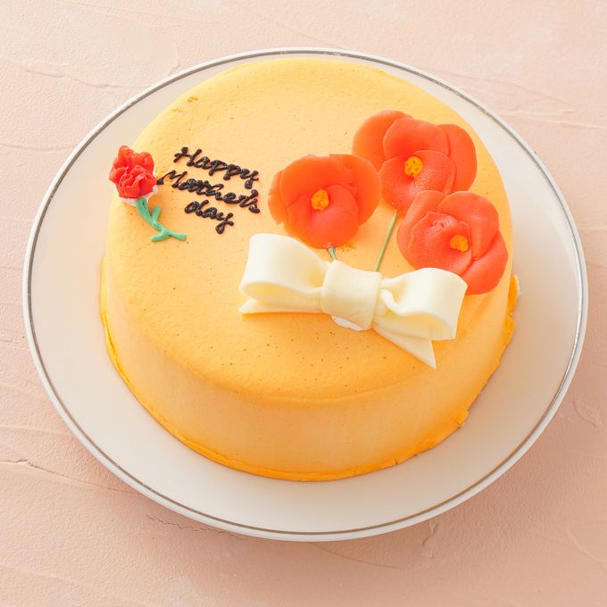 想いを伝える花言葉センイルケーキ(オレンジ)  赤いポピー 「感謝・幸せな家庭・陽気で優しい」  2