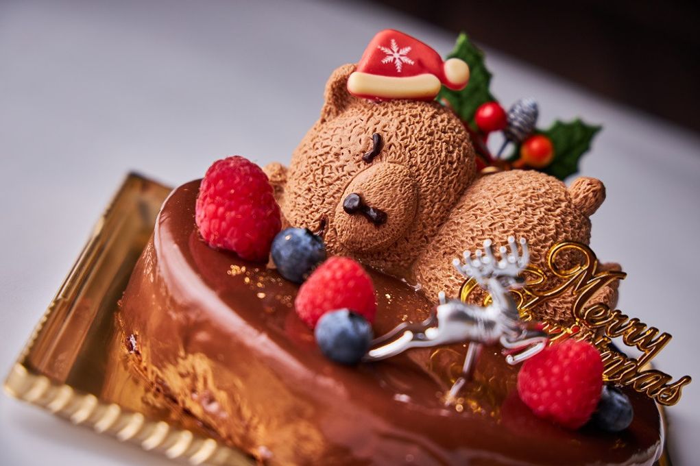 クリスマス2023 くまちゃんサンタのチョコレートムースケーキ 5号 2