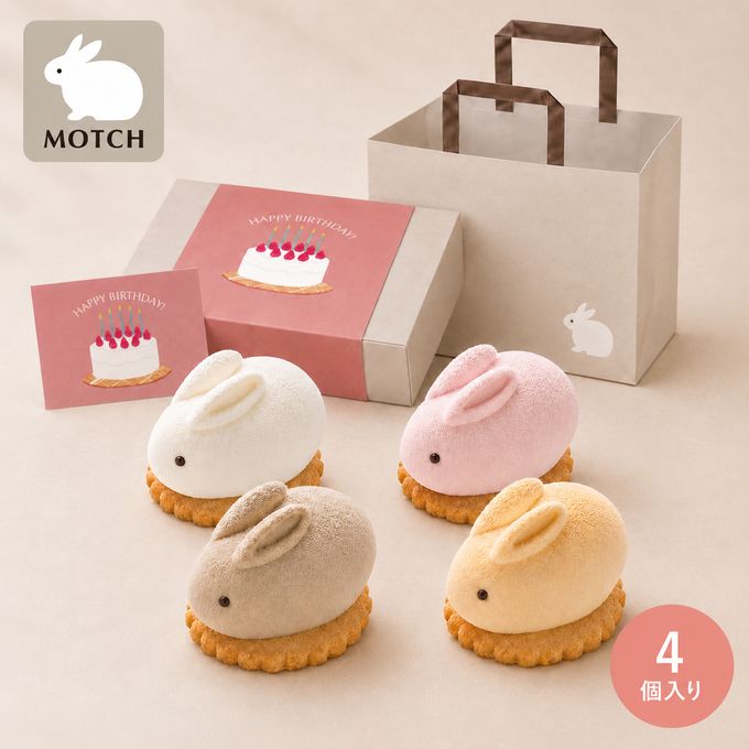 【誕生日ギフト】うさもっち 4種4個入〈おもち専門スイーツMOTCH〉 1