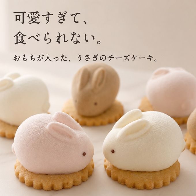 うさもっち4個ボックス〈おもち専門スイーツMOTCH〉 うさぎ チーズケーキ 和洋菓子 個包装 もちもち チーズムース おもち レアチーズ 餅 父の日2026   2