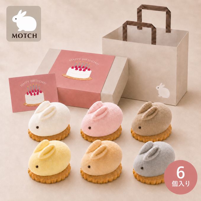 【誕生日ギフト】うさもっち 6種6個入〈おもち専門スイーツMOTCH〉 1