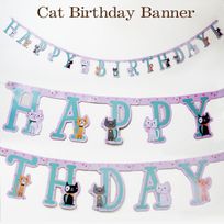 キャット ハッピーバースデー バナー 3メートル 猫 お誕生日 ガーランド 紙製 330135