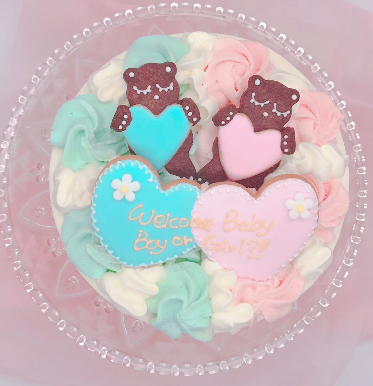 ジェンダーリビールケーキ(くま)5号（予約専門菓子店Daisy