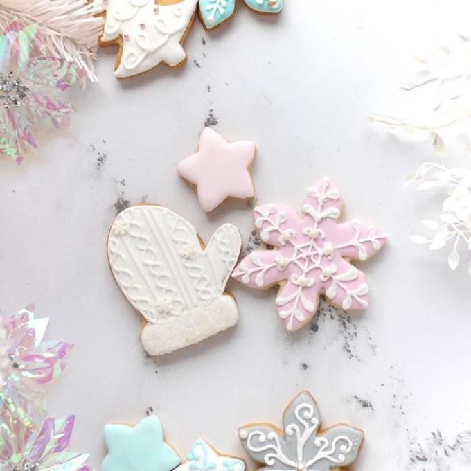 クリスマスアイシングクッキー 3枚ギフトセット（ピンク・手袋）  3
