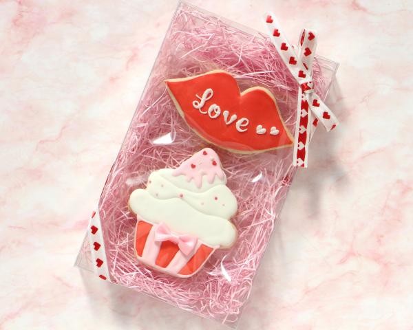 リップ＋カップケーキ アイシングクッキー（クリアボックス） 2