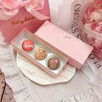 文字入れ◎ラブリーマカロンギフト3つ入り♡チョコ・バニラ・フレーズ ホワイトデー2026 3