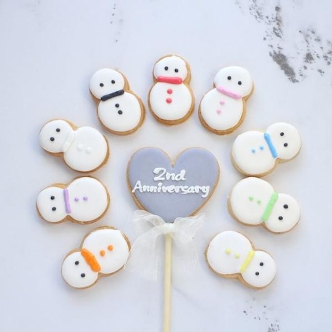 【 snow man 9枚＋ハートプレート1枚】アイシングクッキーセット 1
