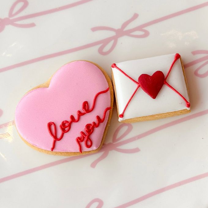 【ラブレター＆ハート】アイシングクッキー2枚セット バレンタイン 1