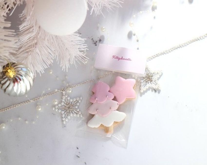 《pastel pink tree & star 》クリスマスアイシングクッキー クリスマス2023 6