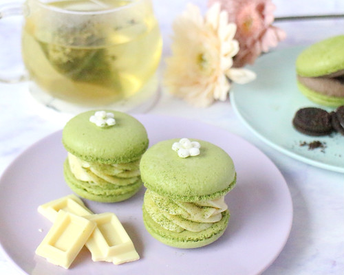 抹茶ホワイトチョコ3つ入り韓国マカロン（トゥンカロン）（KITTY
