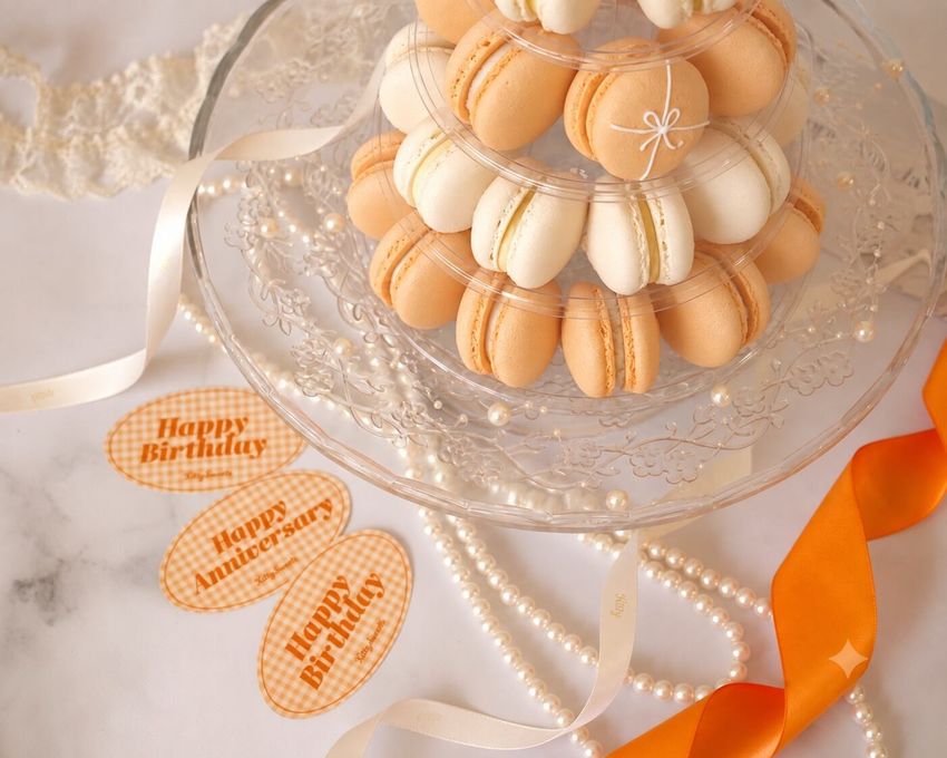 【オレンジマカロンタワー】チョコオレンジ・塩バニラ 3