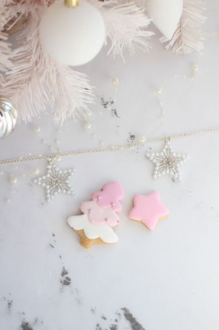 《pastel pink tree & star 》クリスマスアイシングクッキー クリスマス2023 7