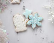 【店頭受取】クリスマスアイシングクッキー 3枚ギフトセット（水色・手袋） 3