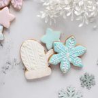 【店頭受取】クリスマスアイシングクッキー 3枚ギフトセット（水色・手袋） 4