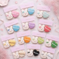 【うさぎ＋ハート】アイシングクッキー2枚セット