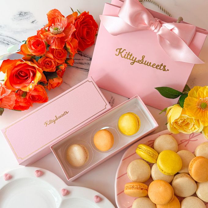 ピンクボックス♡レモン・アプリコット・バニラマカロンギフト3つ入り ホワイトデー2026 2