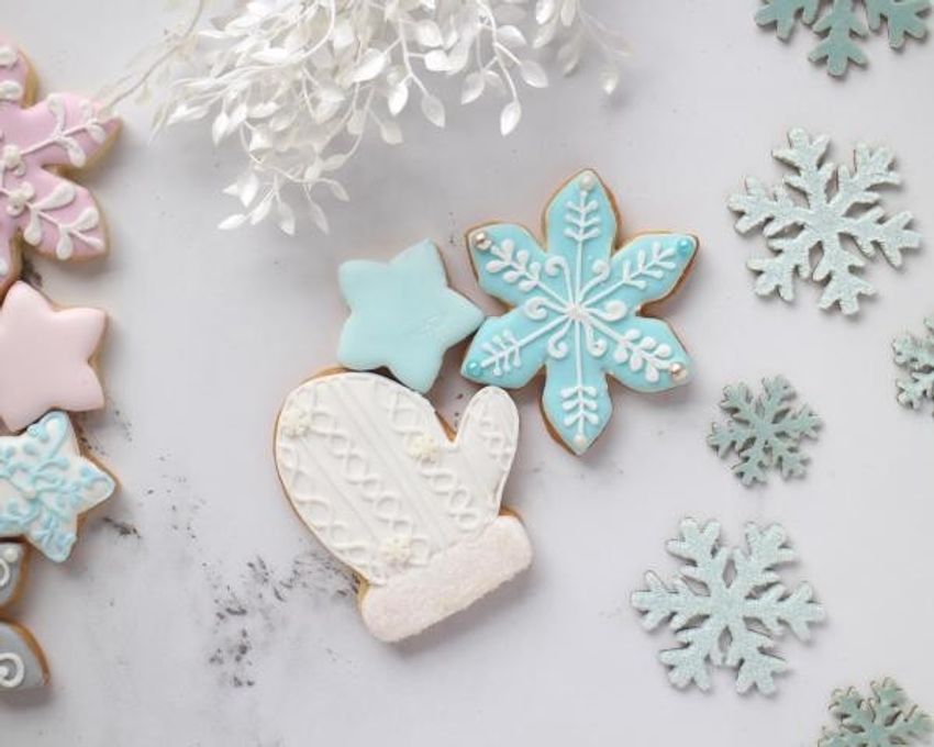 【店頭受取】クリスマスアイシングクッキー 3枚ギフトセット（水色・手袋） 2