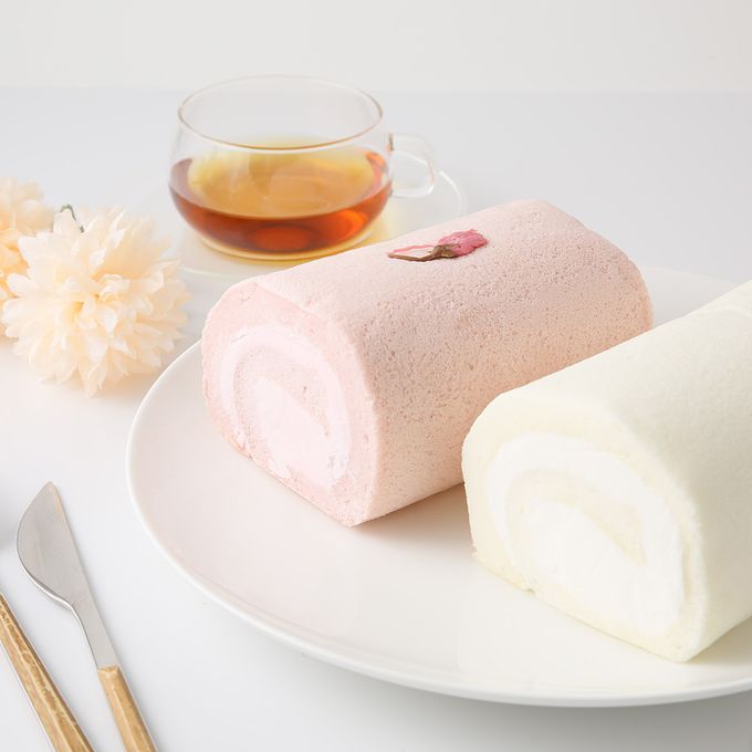 【春限定】天使の桜ロールケーキ＆天使のホワイトロールセット 米粉ロールケーキ グルテンフリー    2