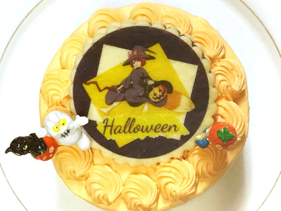 イラストクッキーハロウィンかぼちゃケーキ 4号 3