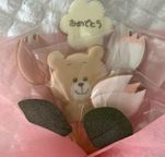 チューリップとくまちゃんの花束アイシングクッキー 2